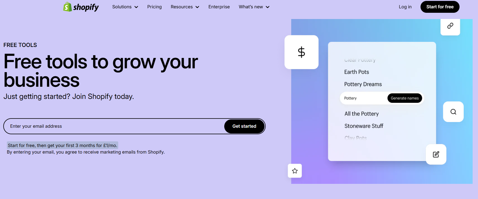 Shopify’s free business tools