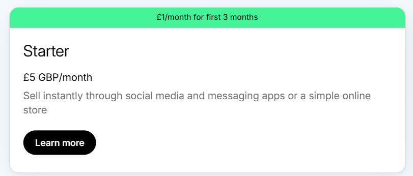 Shopify Starter Plan